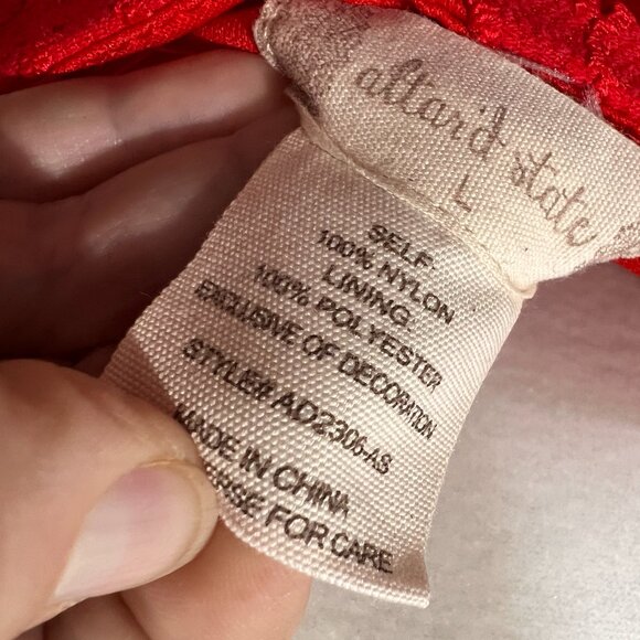 Altar'd State Red Eyelet Sundress with Tassle Straps Size L - Picture 7 of 8